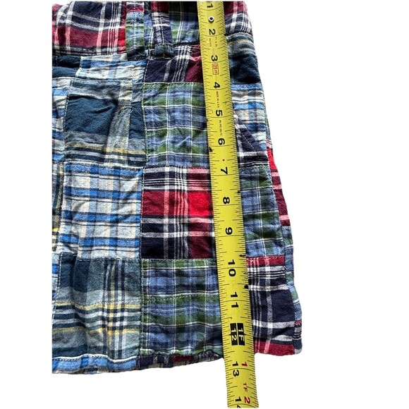 American Eagle Outfitters Madras Plaid Patchwork Micro Mini Skirt  Sz 8 Y2K VTG - Picture 8 of 9